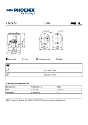 [1D23G-1] BOLSA DE AIRE NEUMÁTICA DAF LF45 KIT  