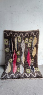 Rya rug.Szwedzki dywan wełniany z lat 60