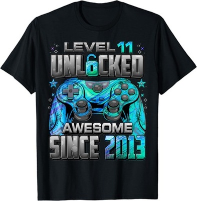 Level 11 Unlocked Awesome Since 2013 11th Birthday Gaming T-Shirt