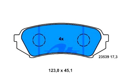 Ate 13.0460-5749.2 набір гальмівних колодок гальмівних, гальма дискові фото №1