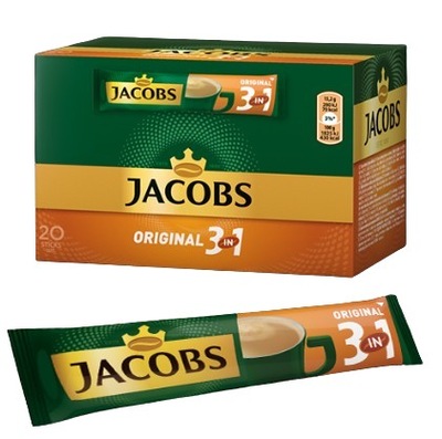 Jacobs ORIGINAL 3w1 rozpuszczalny napój kawowy 20 saszetek x 15,2g