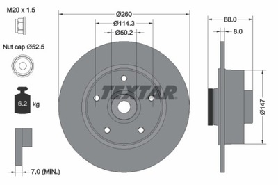 DISCO DE FRENADO TEXTAR 92196000  