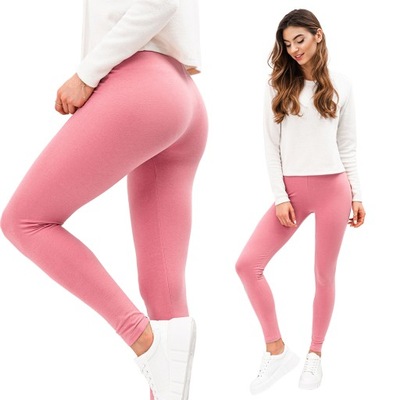 Spodnie damskie legginsy 071PLR różowe L