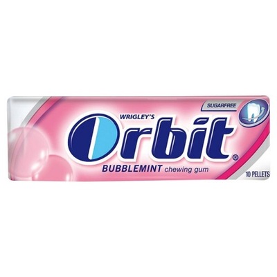 Orbit Bubblemint Guma do żucia bez cukru 14 g (10 drażetek)