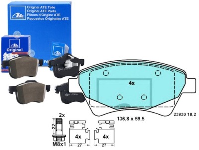 Ate 13.0470-3815.2 набор тормозных колодок тормозных, тормоза дисковые фото №1