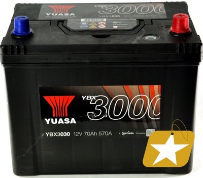 YUASA YBX3030 АКУМУЛЯТОР 70AH 570A P+