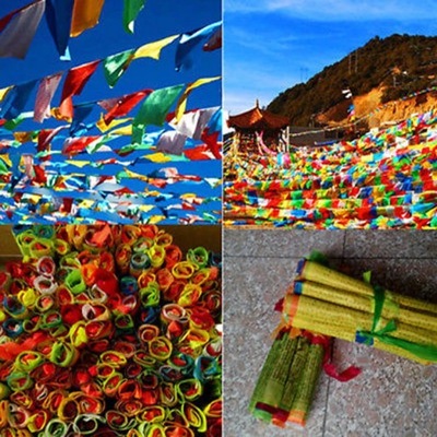 27x15cm 1 zestaw 20 sztuk tybetański buddyjski flagi modlitewne 5 różne kol