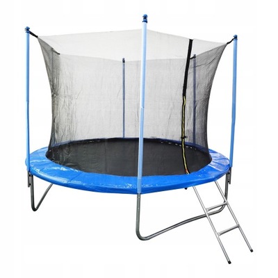 TRAMPOLINA OGRODOWA SIATKA DRABINKA 244CM OKRĄGŁA