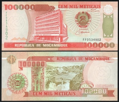 $ Mozambik 100000 METICAIS P-139 UNC 1993
