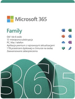 Microsoft Office 365 Family 30 PC lub MAC - 1 rok