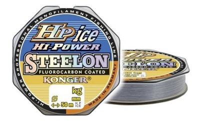 ŻYŁKA HI POWER FLUOROCARBON COATED ICE 0,14/50m PLATYNOWA KONGER