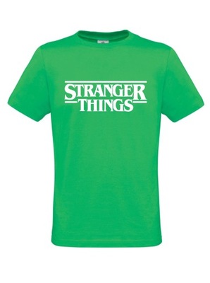 STRANGER THINGS Koszulka MĘSKA FLUO Green XXL