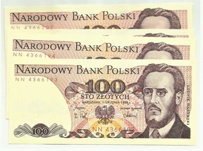 100 złotych 1988 seria NN stan UNC