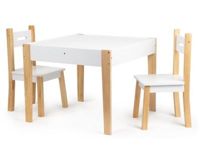 Stół stolik z dwoma krzesłami zestaw mebli dla dzi