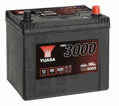 АКУМУЛЯТОР YUASA YBX3005 60AH 500A P+ AMPER