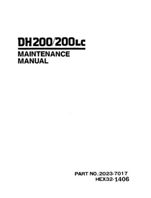 DOOSAN DH200/200LC SERVICE MANUAL / SHOP MANUAL  