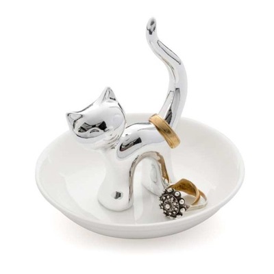 Balvi Ring Holder Gatto - Silver Ceramic