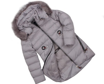Płaszcz kurtka zimowa szara ciepły pikowana 140