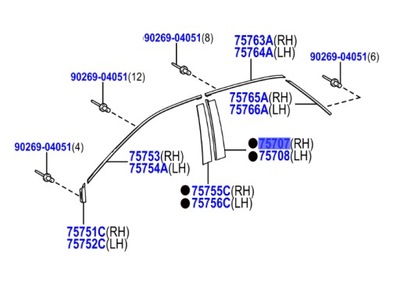 75707-48030 накладка молдинг na рамка правых задних дверь lexus rx 15-22 фото №1