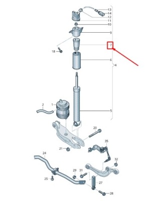 Audi q7 4m задний shock абсорбер helper spring 4m0512131e фото №1