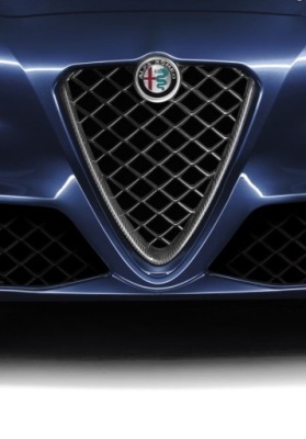 Решётка радиатора scudetto волокно углеродный alfa romeo giulia qv фото №1