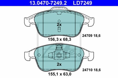 КОЛОДКИ ТОРМОЗНЫЕ ATE CERAMIC ATE 13.0470-7249.2