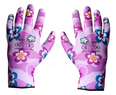 GUANTES OGRODOWE W FLORES Z NITRYLEM TAMAÑO 9  