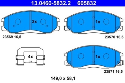 КОЛОДКИ ТОРМОЗНЫЕ HYUNDAI ПЕРЕД H-1/SANTA FE/TRAJET 2,0-2,7 97-08 13.0460-58