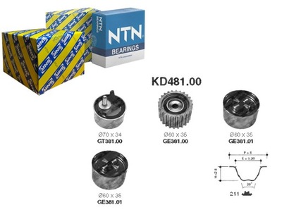 Snr комплект - набор ремень распределительного вала k015241 rs1250 фото №1