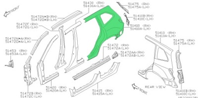 Крыло задний правый subaru forester v 2019- фото №1
