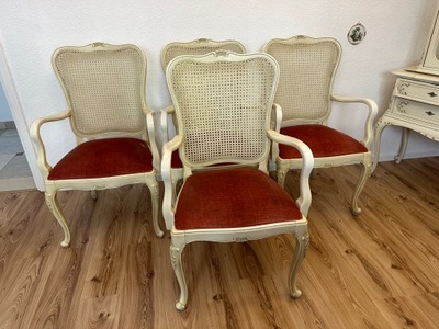 Krzesła stylowe Warrings 4 szt. Ecru