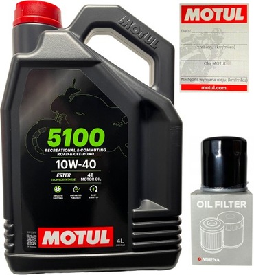 ALYVA MOTUL 5100 4T 10W40 ESTER MA2 4L+FILTR ALYVOS 