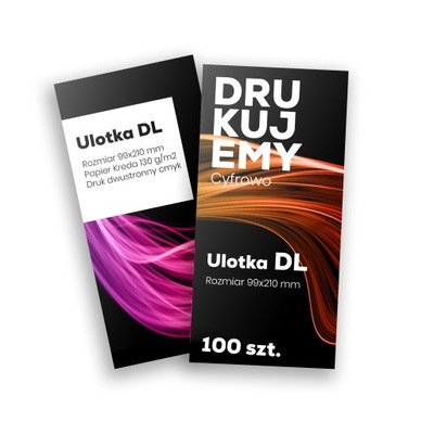 Ulotki dwustronne DL Papier Kreda 130g 100 szt.