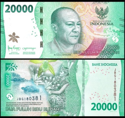 Indonezja 20000 Rupia 2023 P-162b UNC