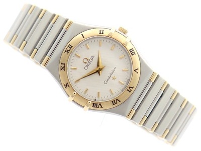 ZEGAREK OMEGA CONSTELLATION MEDIUM LADY 25MM 18K ZŁOTO STAL KWARC 795.1201