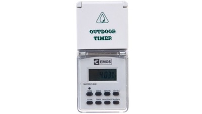 Programator Czasowy Cyfrowy EMOS Tygodniowy Zewnętrzny IP44 P5507