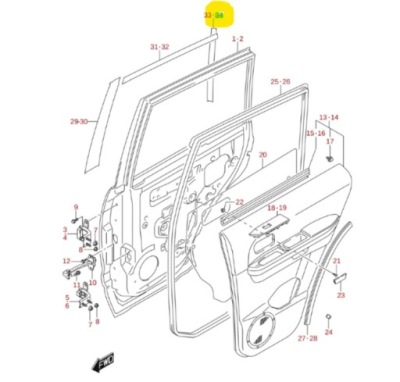 Наклейка двері задня jb420w t2 suzuki grand vitara фото №1