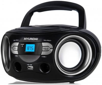 Odtwarzacz Radio Hyundai TRC533AU3BS, CD/USB, FM, Czarny