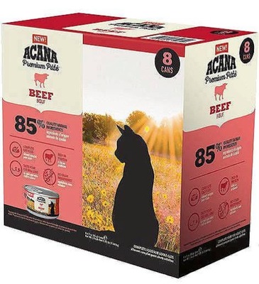 Acana CAT Premium Pate Karma mokra z wołowiną dla kota 8x85g