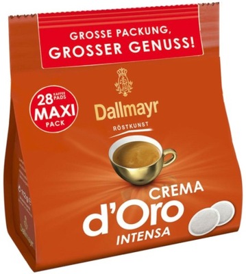 Kawa w Padach / Saszetkach z Niemiec Crema d'Oro Intensa 28 szt. - Dallmayr