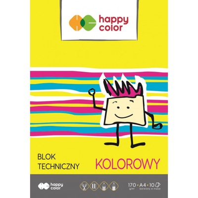 Blok techniczny kolorowy HAPPY COLOR A4 10 arkuszy