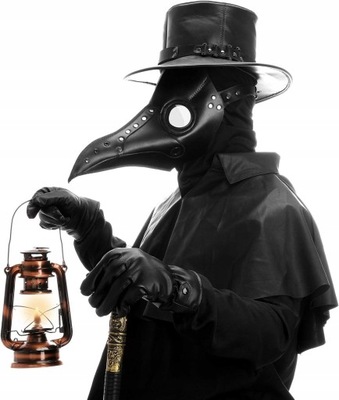 Plague Doctor maska brzowy skórzany nit dugiKOH ma