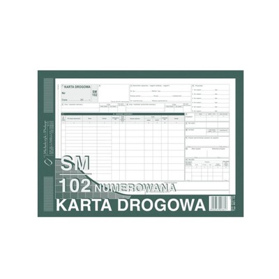 Karta Drogowa Samochód Numerowana A4 801-1-N