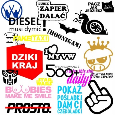 STICKERS NA AUTO 600 UNIKATOWYCH WZOROW 12CM  