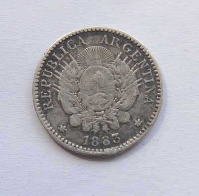 ARGENTYNA 10 CENTAVOS 1883 SREBRO