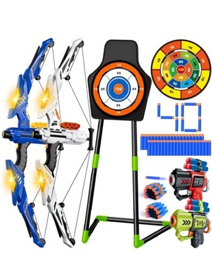 ZESTAW ŁUKU I STRZAŁ LED DLA DZIECI 2 ŁUKI STRZAŁY dla 2 dzieci
