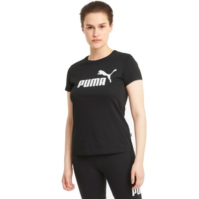 PUMA KOSZULKA DAMSKA T-SHIRT ESS LOGO TEE BLACK r.M