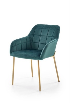 Krzesło K306 Velvet Zielone/ ZŁOTE NOGI do Salonu