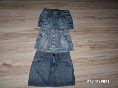 3 firmowe spódnice jeans-rozm-S-36/38