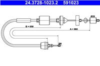 ATE ТРОС СЦЕПЛЕНИЯ RENAULT CLIO II NISSAN KUBISTAR 03-/RENAULT CLIO II 98-